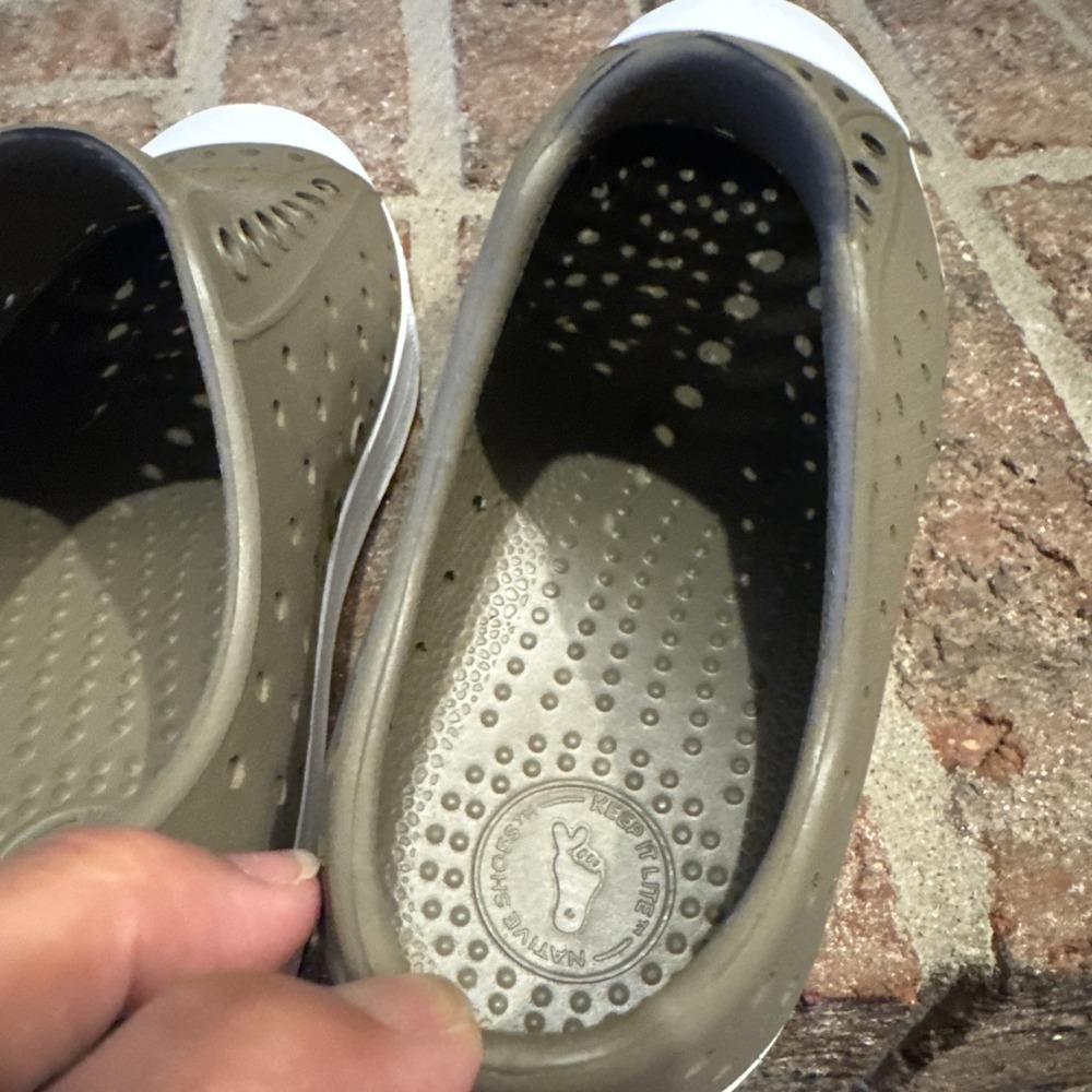 Native Jefferson Rookie Green/Shell White Slip On Shoes Toddlers Sz 12 - Picture 8 of 14
